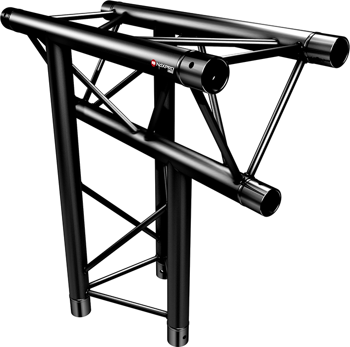 Naxpro-Truss FD 23 C38 90° 3 Weg Winkel RAL9005 - Schwarz - Seidenmatt