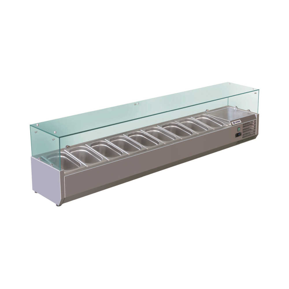 KBS Kühlaufsatzvitrine Pro mit Glasaufsatz RX 1200-2000 mm, +2°C/+8°C, GN1/3