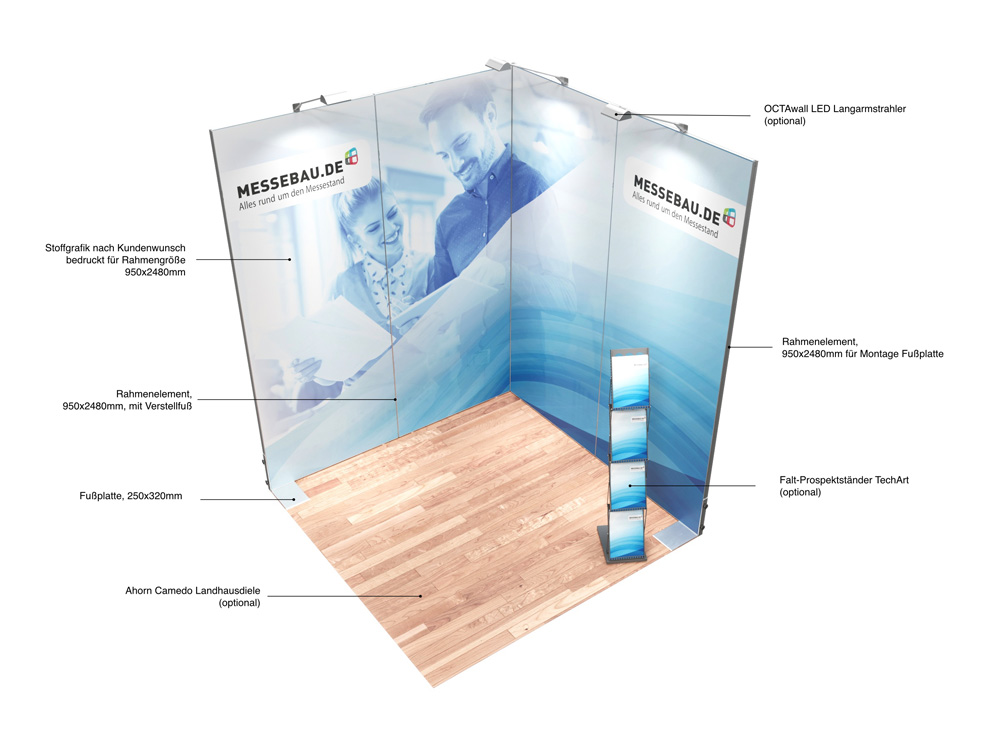 Octawall Messestand 2x2m Eckstand