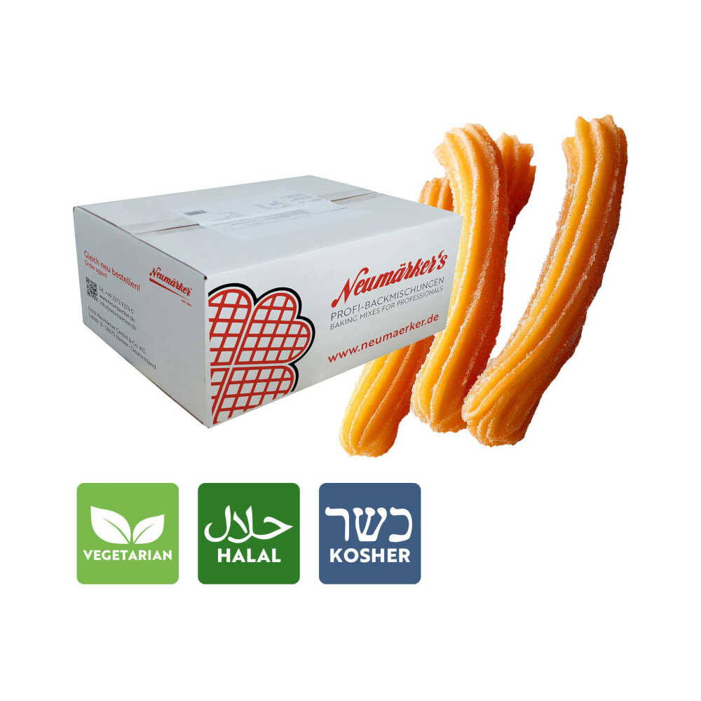 Churros-Ready-Mix - Gastro-Backmischung für Churros – VPE Karton à 10 kg (10x 1 kg) 