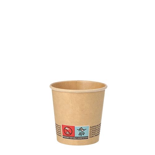 Pappbecher 0,1 l Ø 6 cm x 6 cm braun, VPE= 1000 Stück (20x 50)