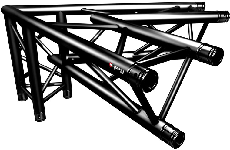Naxpro Truss FD 33 C20-3 60° 3 Weg Winkel RAL9005 - Schwarz - Seidenmatt