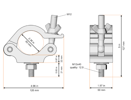 Half Coupler 60/50/750kg