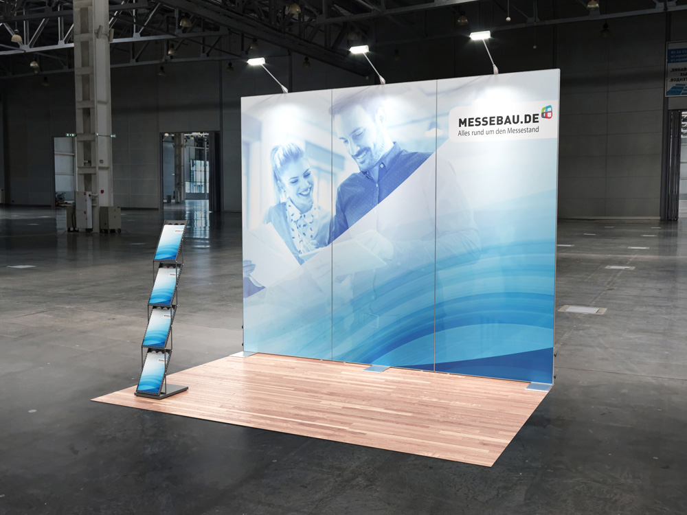 Octawall Messestand - 3m Wandelement mit Stoffdruck freistehend