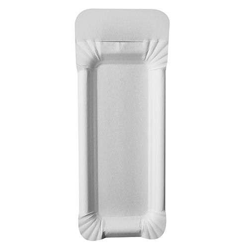 Pappteller eckig "pure", 8 x 21 cm, mit abtrennbarem Anfasser, VPE= 1000 Stück (4x 250)