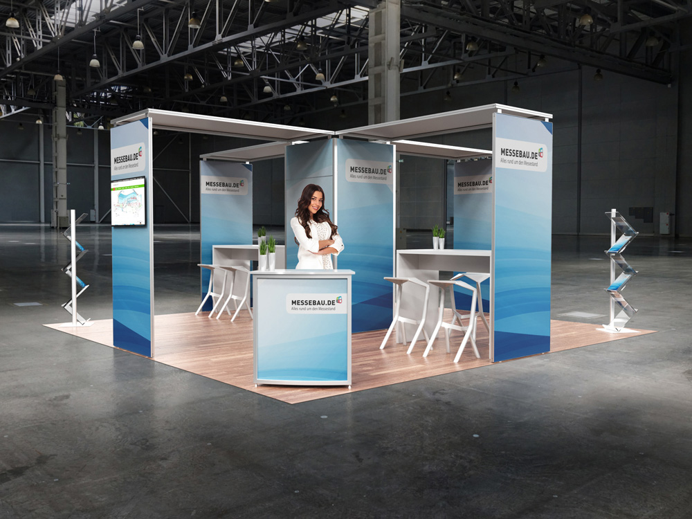 Octawall Messestand 6x6m Stand mit Kabine und Deckenelementen