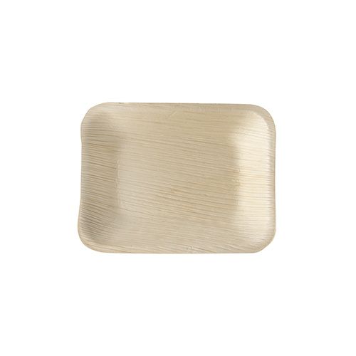 Palmblatt Teller "pure" eckig 16 x 12 cm natur, VPE= 100 Stück (4x 25)