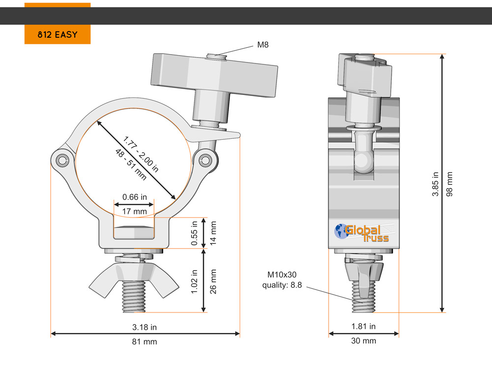 Half Coupler Small Easy 48-51/30/100kg