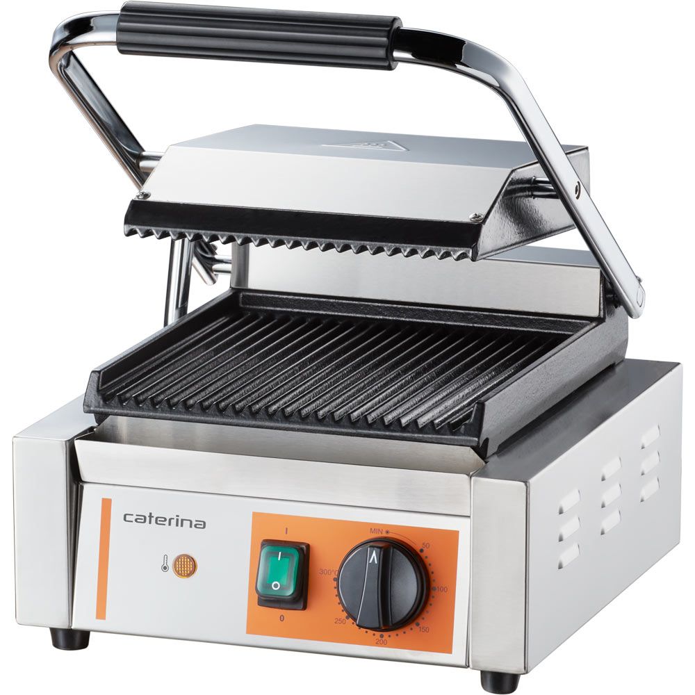 CATERINA Kontaktgrill, 1,8kW, oben/unten gerillt, 310x360x200mm, 230V
