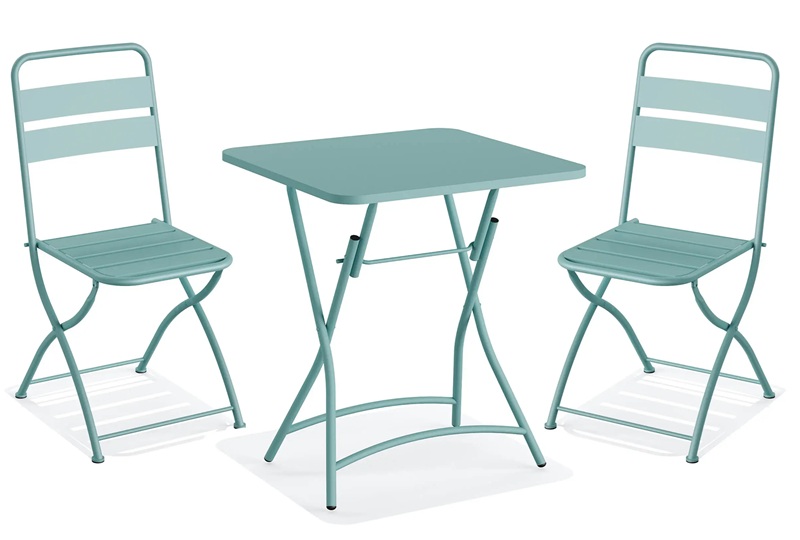 Breeze Bistro-Set mit Klapptisch und 2 Stühlen aus Metall