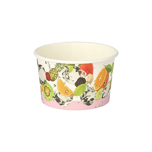 Eisbecher, Pappe, 150 ml, rund Ø 9,2 cm, 5 cm, "Früchte", VPE= 500 Stück (10x 50)