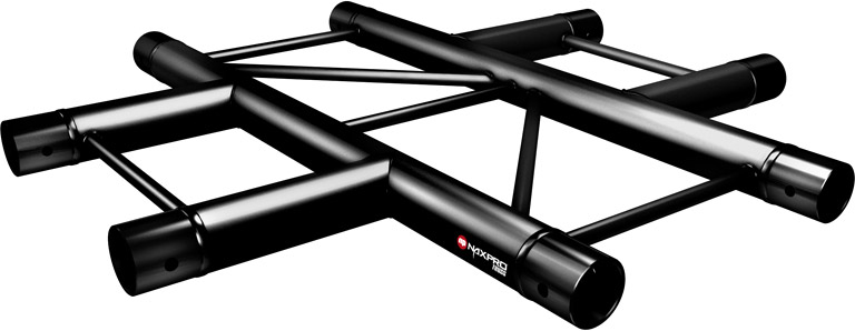 Naxpro-Truss FD 22 C41H 90° 4 Weg Winkel RAL9005 - Schwarz - Seidenmatt