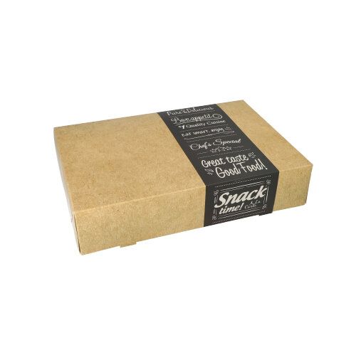 Catering-Kartons eckig "pure" 8 x 24,7 x 35,7 cm "Good Food" klein, VPE= 100 Stück (10x 10)