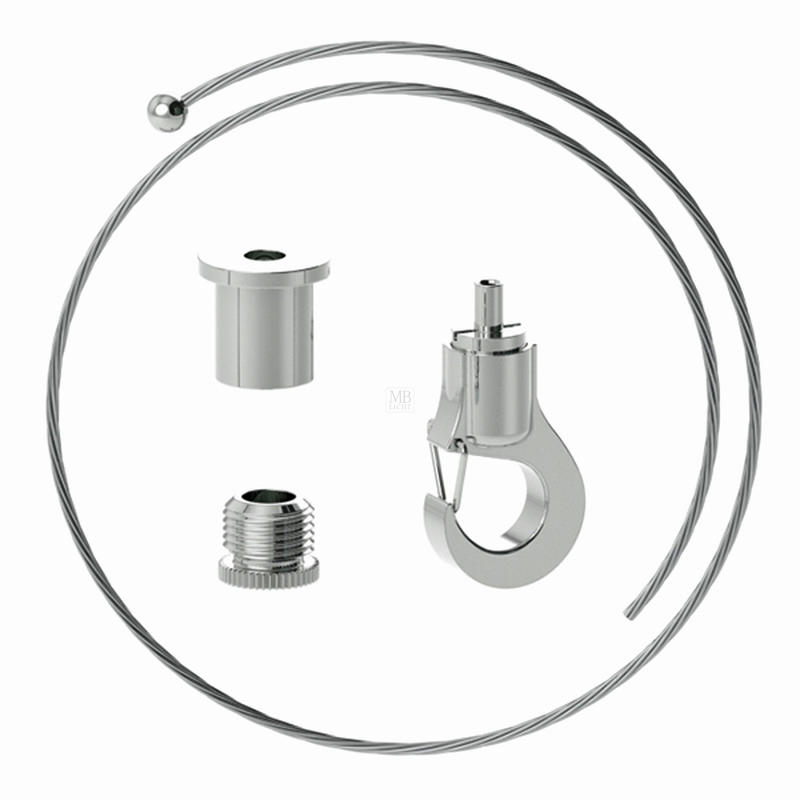 Abhängeset mit kleinem Haken-Gripper, Drahtseil ø 1,0 mm, L = 1500 mm