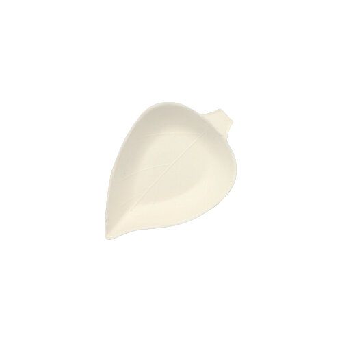 Fingerfood - Teller aus Zuckerrohr "pure" 8 x 6 cm "Leaf", weiß, VPE= 500 Stück (10x 50)