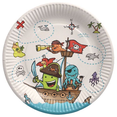 Pappteller Ø 23 cm "Pirate Crew",VPE= 200 Stück (20x 10)