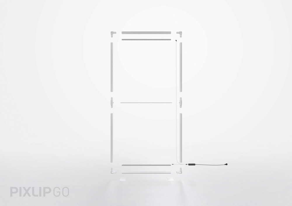 PIXLIP GO Kopf Messestand 2m - inkl. LED Counter L White