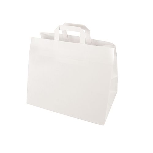 Papiertüten 27 x 32 x 21,5 cm weiß mit Tragegriff, VPE= 400 Stück (8x 50)