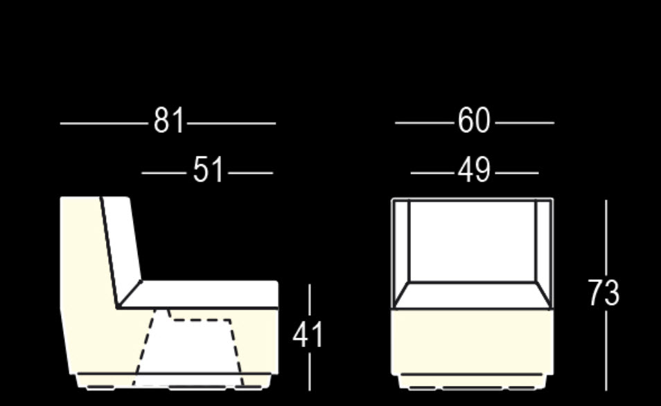 Big Cut Einzelement Lounge Sessel Light