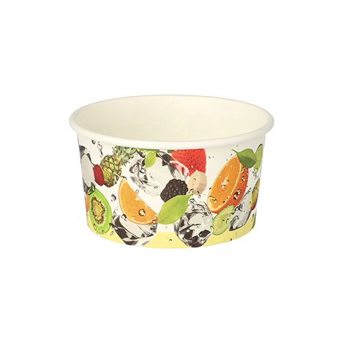 Eisbecher, Pappe, 250 ml, rund Ø 9,6 cm, 6 cm, "Früchte", VPE= 500 Stück (10x 50)