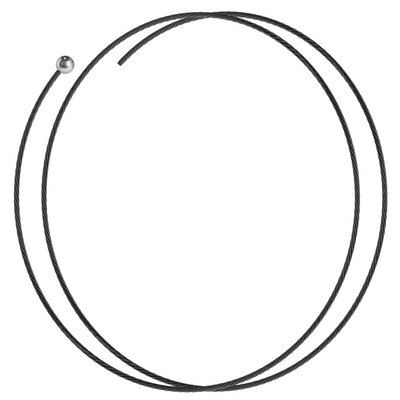 Drahtseil ø 1,0 mm, 6x7 + 1 SE, 1770 N/mm², mit Kugelnippel ø 4 mm, schwarz, L=2000 mm