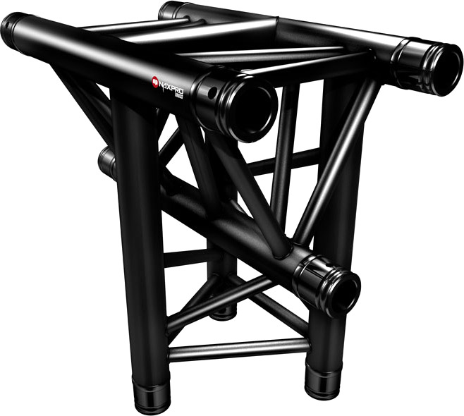 Naxpro-Truss FD 33 C35 90° 3 Weg Winkel RAL9005 - Schwarz - Seidenmatt