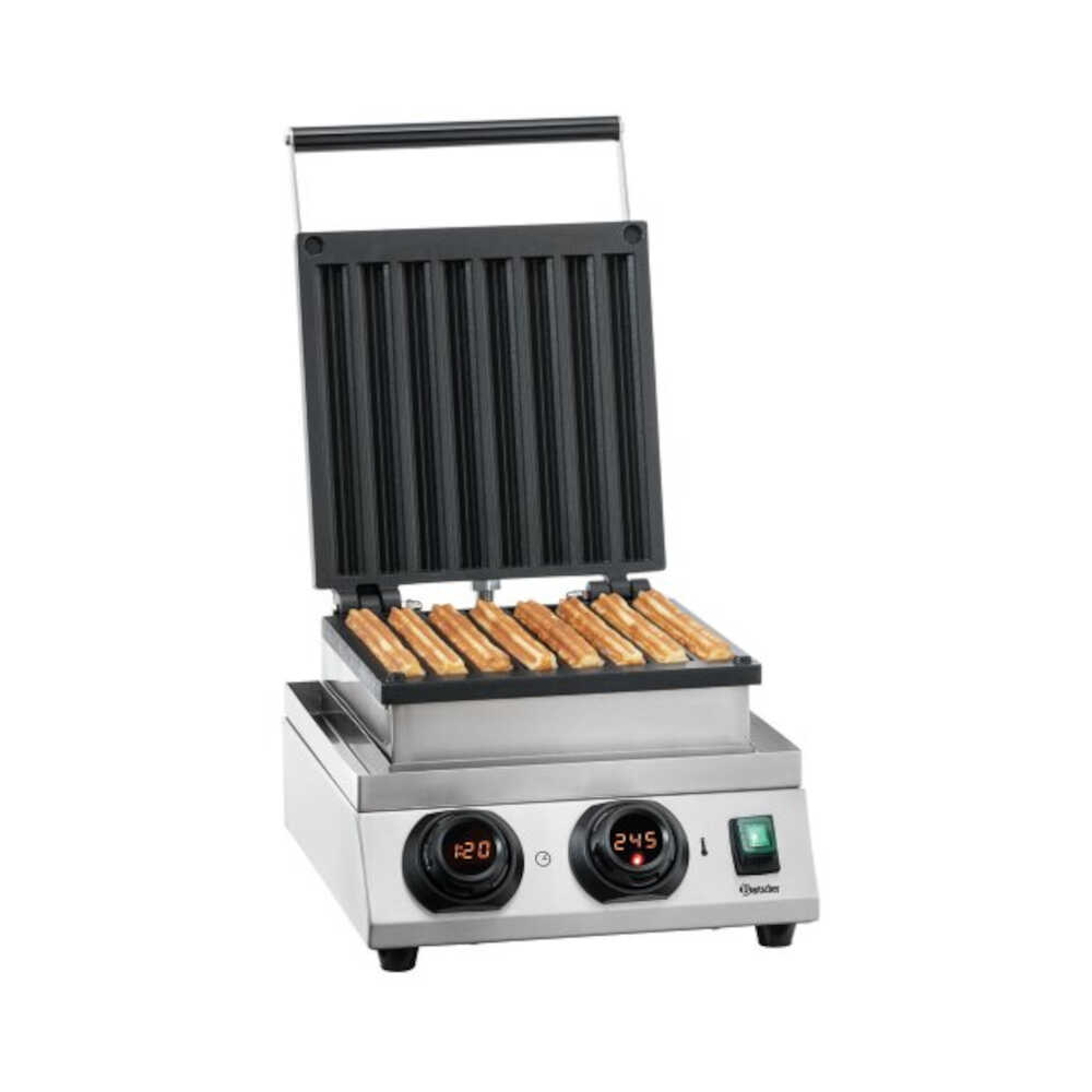 Bartscher Waffeleisen MDI Churros 2210, Platte für 8 Churros-Waffeln, 1800 Watt, 230V