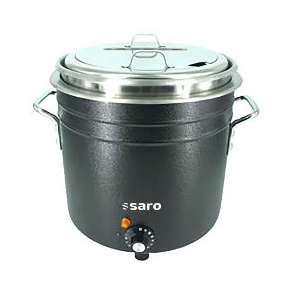 Saro Suppenkessel Retro schwarz, 10,4 Liter, 1,4KW/230V, rund Ø 398 x 366 mm