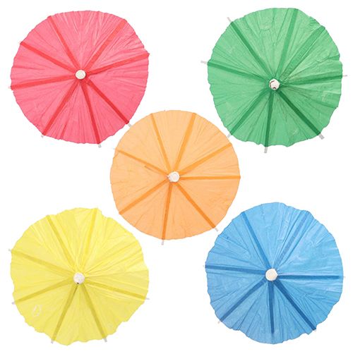 Cocktailschirmchen 10 cm farbig sortiert "Eisschirmchen uni", VPE= 1728 Stück (12x 144)