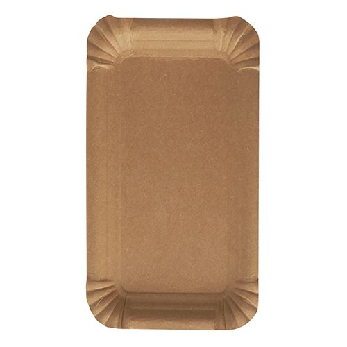 Pappteller eckig "pure" 11 x 17,5 cm braun, VPE= 1000 Stück (4x 250)