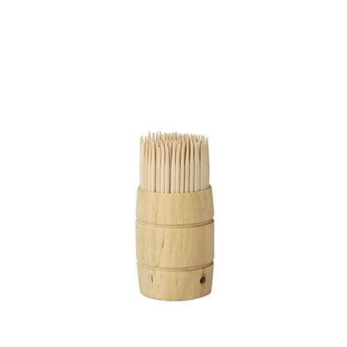 Zahnstocher, Holz "pure" rund 6,8 cm im Spender aus Holz, VPE= 2400 Stück (12x 200)