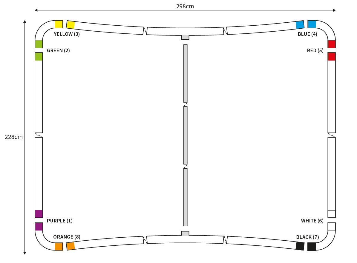 Messewand Stoff Curved - Höhe 230cm