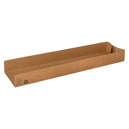 Snacktrays, Pappe "pure" 7,5 x 28,5 cm braun "100% Fair", VPE= 720 Stück (9x 80)