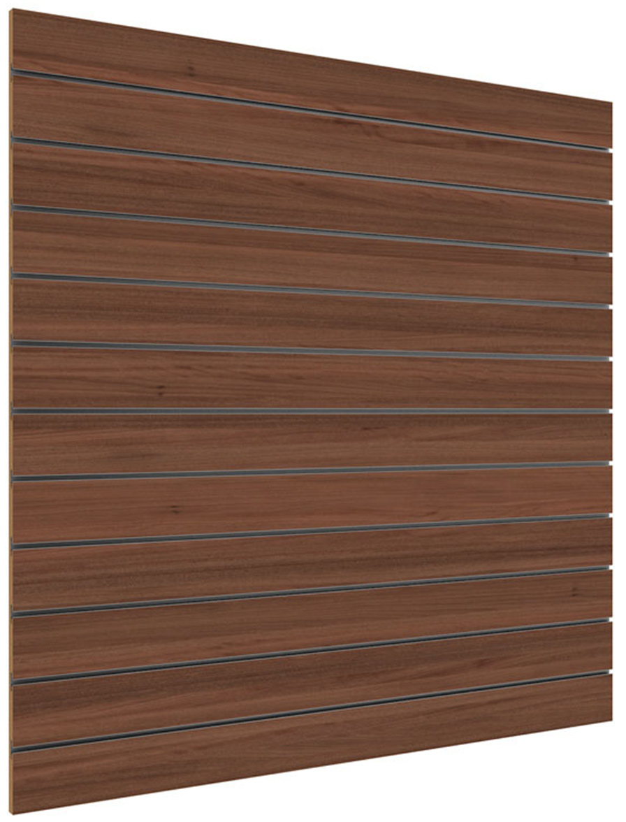 SPACEWALL® light Lamellenwand nussbaum inkl. Alu-Schienen