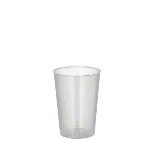 Mehrweg Plastikbecher (PP), 0,1 l Ø 5,2 cm x 7,4 cm transluzent unzerbrechlich, VPE= 1400 Stück (35x40)