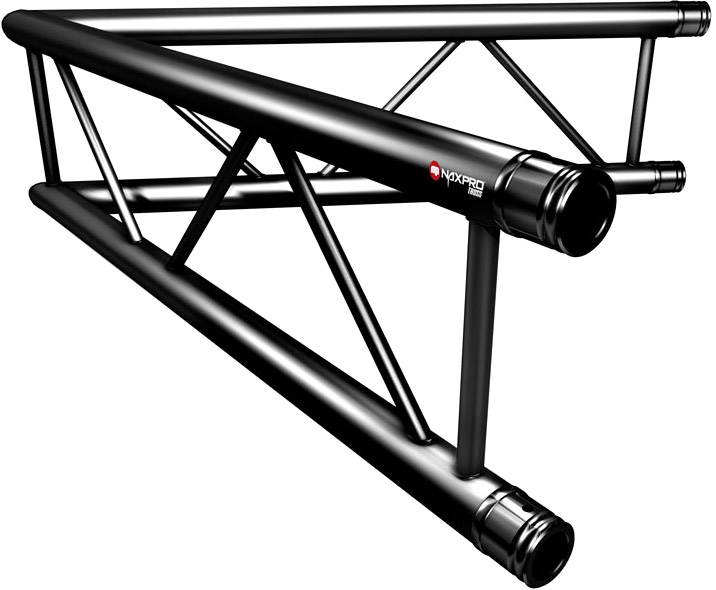 Naxpro-Truss FD 32 C20V 60° 2 Weg Winkel RAL9005 - Schwarz - Seidenmatt