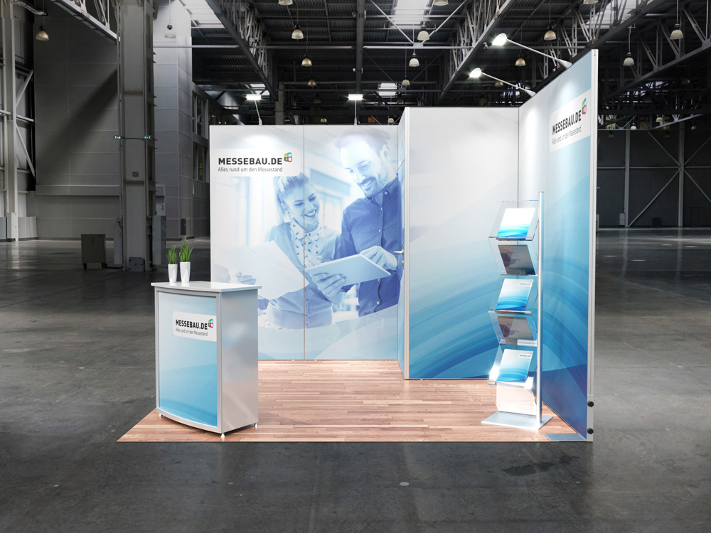 Octawall Messestand 3x3m Eckstand mit Kabine