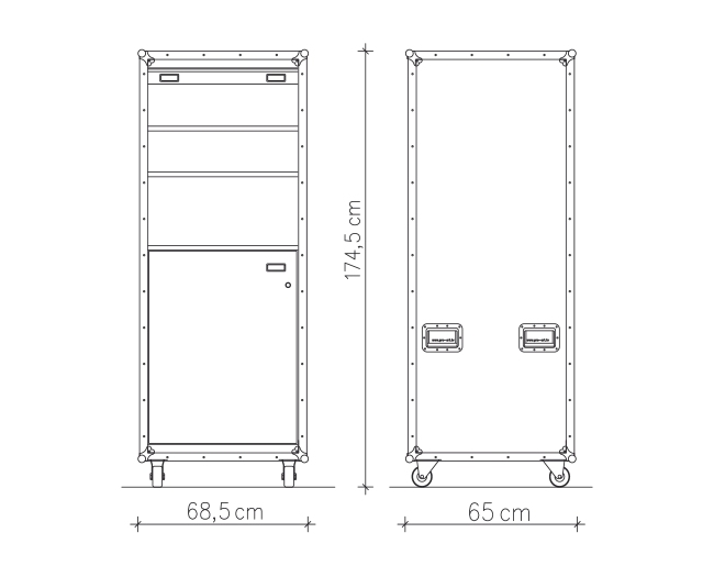 Pro Art Kitcase Beistellschrank hoch - Innenbreite von 60 cm