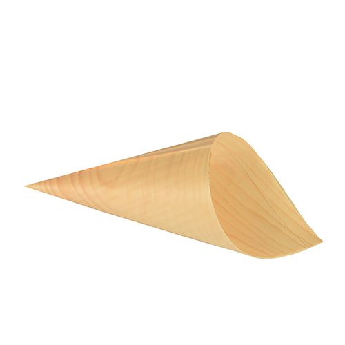 Fingerfood-Spitztüten, Holz "pure" Ø 9,5 cm x 18 cm, VPE= 500 Stück (10x 50)