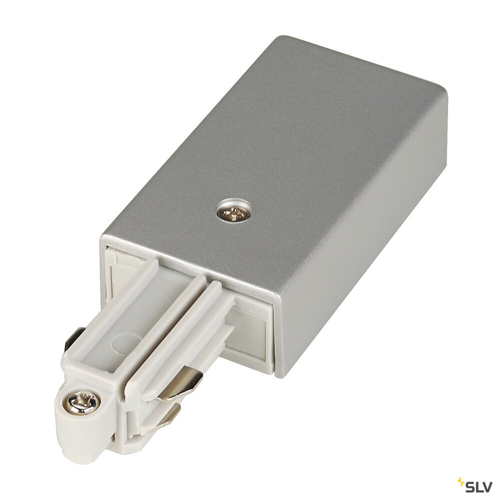 EINSPEISER, für Hochvolt 1Phasen-Aufbauschiene, silbergrau, Erde rechts