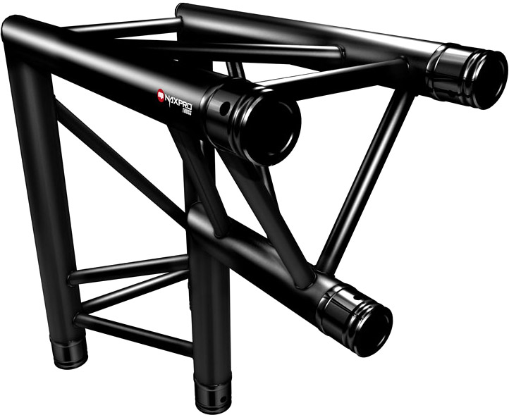 Naxpro-Truss FD 33 C25 90° 2 Weg Winkel RAL9005 - Schwarz - Seidenmatt