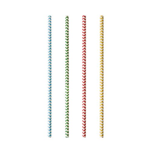 Papierstrohhalme Ø 6 mm x 20 cm "Zig-Zag", VPE= 1000 Stück (10x 100)