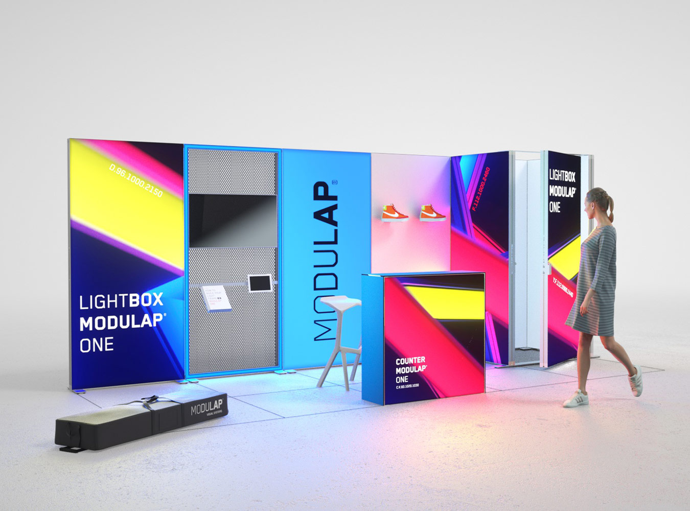 Modulap One LED Kopf Messestand für 5x2m - Höhe 215cm