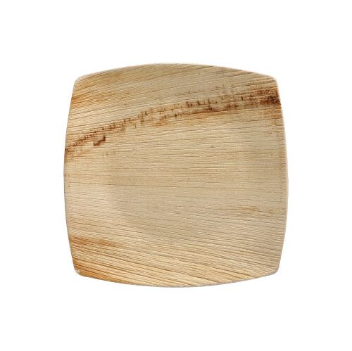 Teller aus Palmblatt "pure" 15 x 15 cm natur "QUADRATO", VPE= 100 Stück (4x 25)
