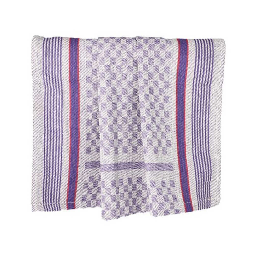 Geschirrtücher "Grubentuch" 90 x 45 cm weiß/violett, 1 VPE = 100 Stück (10x 10)