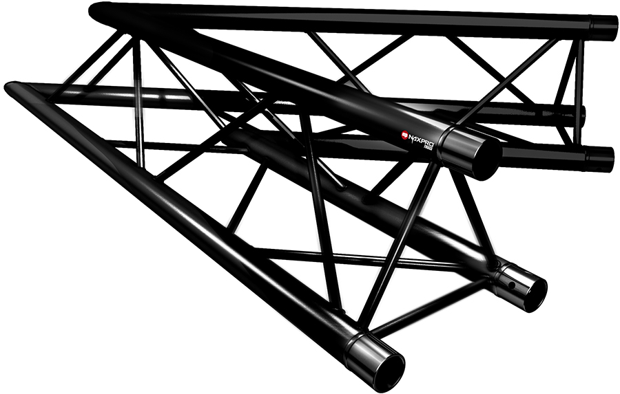 Naxpro-Truss FD 23 C19 45° 2 Weg Winkel RAL9005 - Schwarz - Seidenmatt