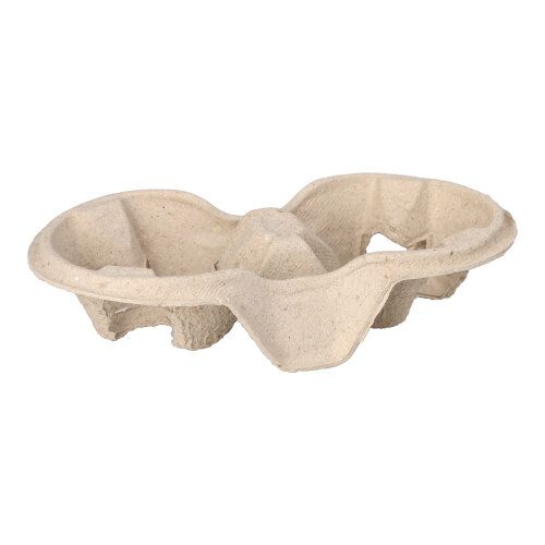 Tragetabletts, Pappe "To Go" 22,3 x 11,6 cm x 4,6 cm natur für 2 Becher, VPE= 220 Stück (1x220)
