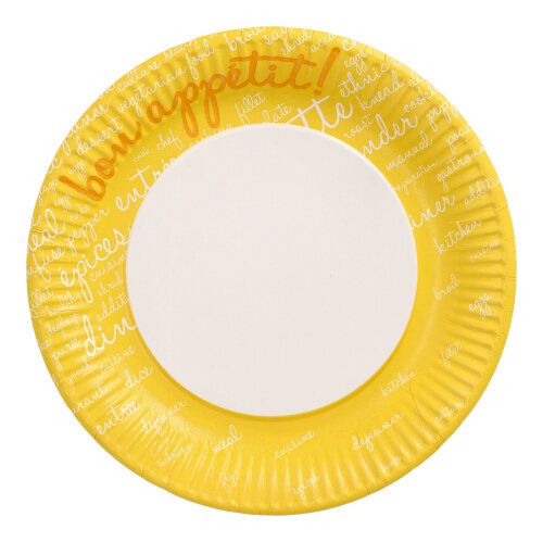 Pappteller Ø 23 cm gelb "Table Pleasures",VPE= 200 Stück (20x 10)