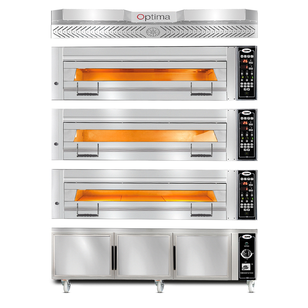 GMG Bäckereiofen Optima PB3M-128, für 4+4+4 Bleche á 600x400, inkl.Gärschrank, 39,9KW/400V