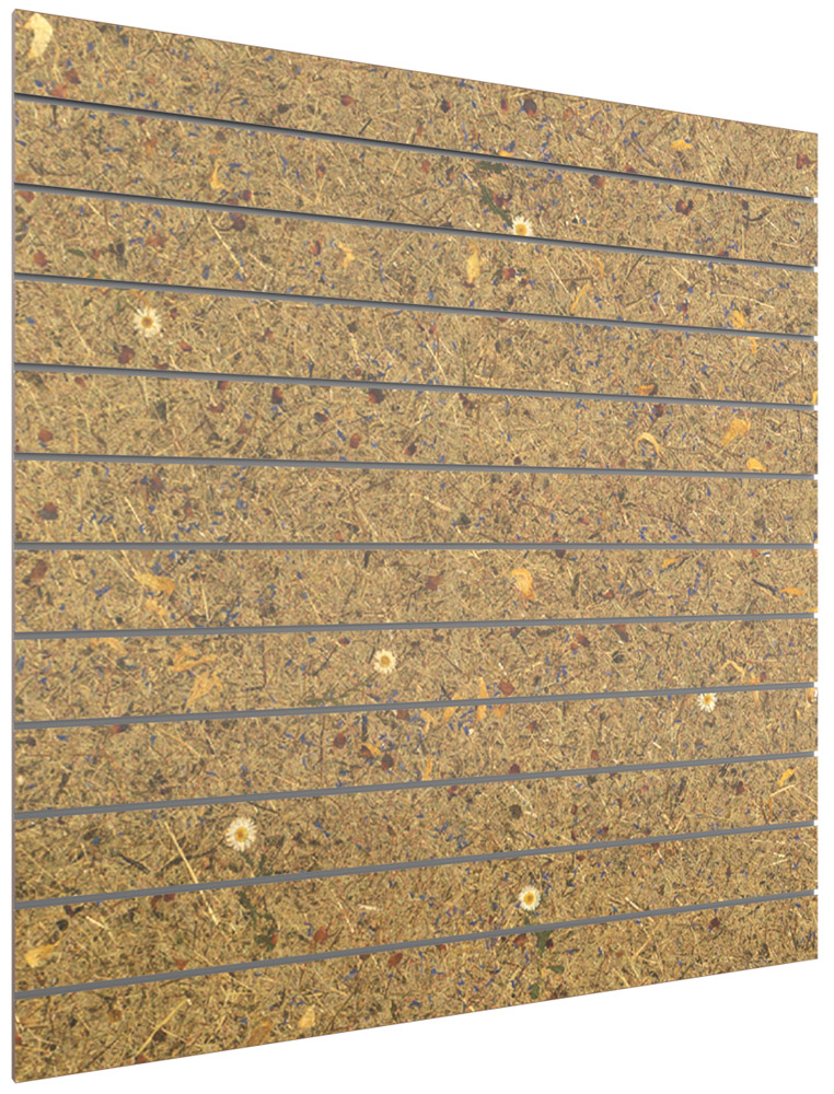 SPACEWALL® light Lamellenwand Almheu inkl. Alu-Schienen 